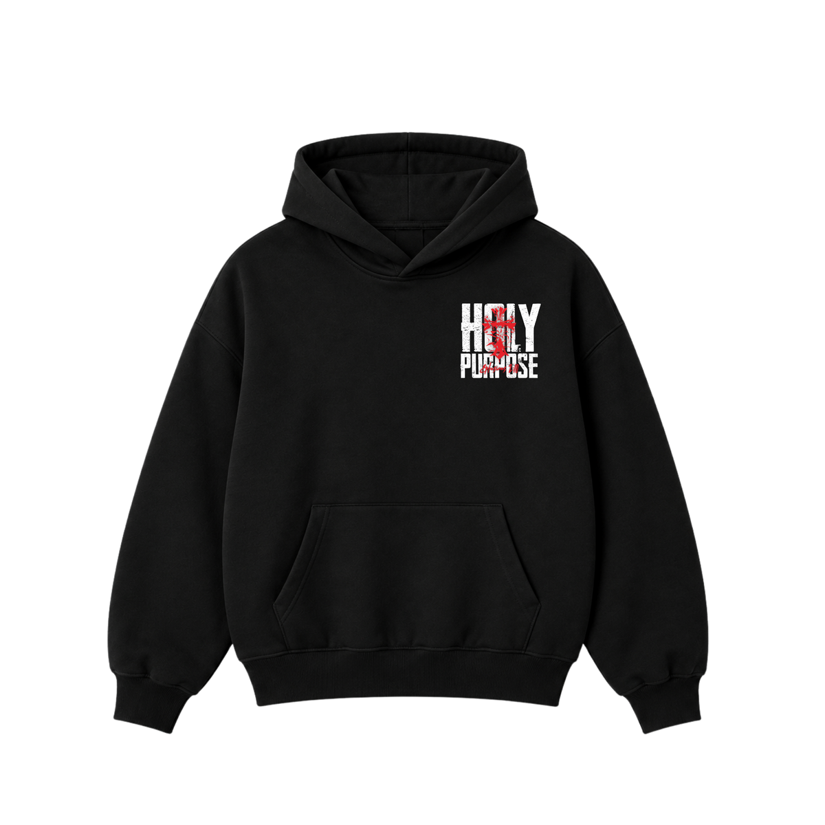 Hoodie Holy Purpose Black — Oversized Hoodie