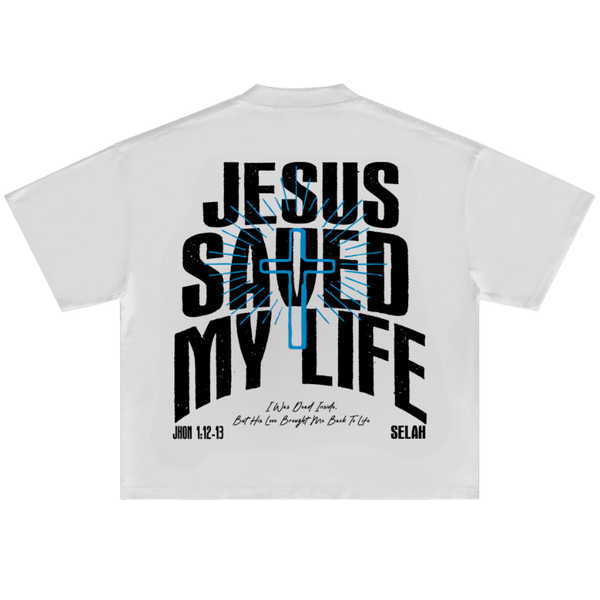 Jesus Saved My Life White T-Shirt