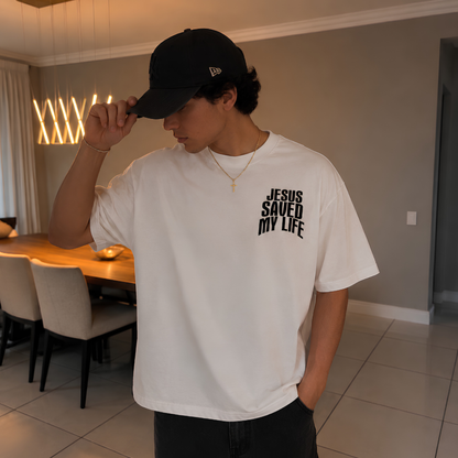Jesus Saved My Life White T-Shirt