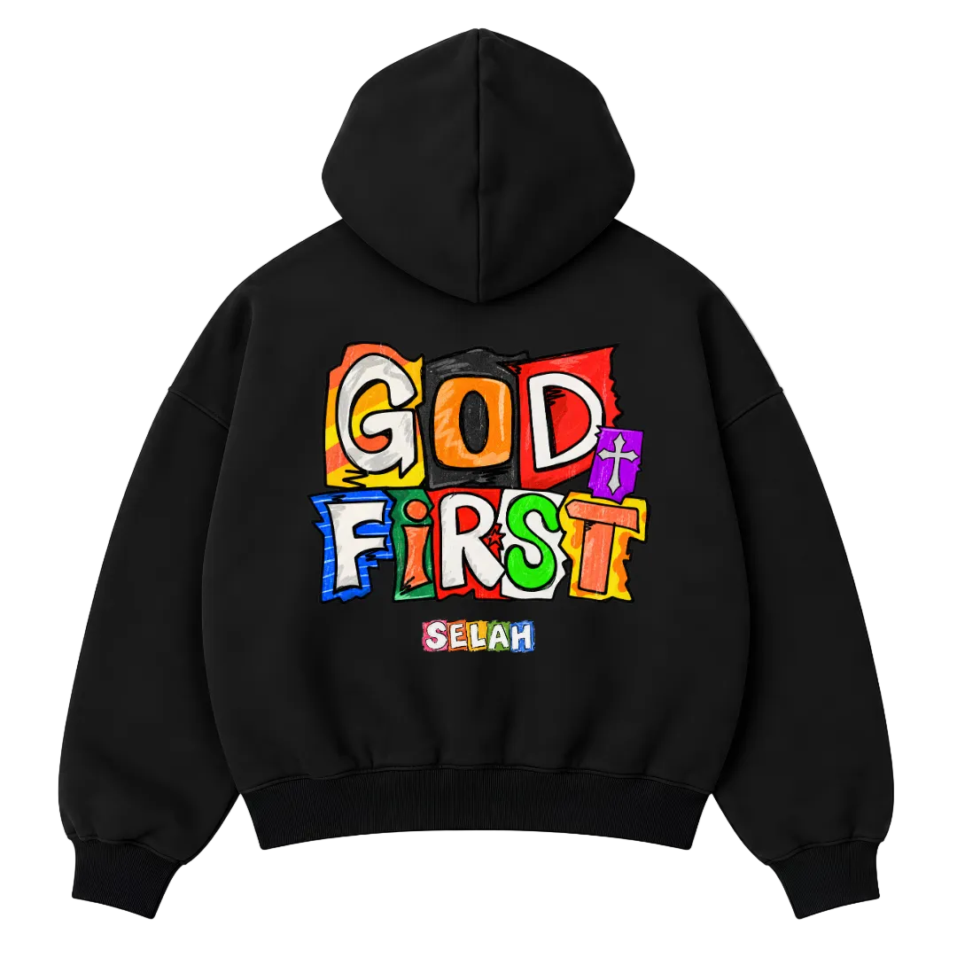 God First My Life — Oversized Zip Hoodie
