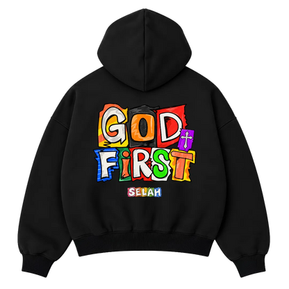 God First My Life — Oversized Zip Hoodie