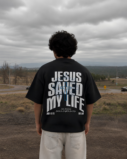 Jesus Saved My Life Black T-Shirt