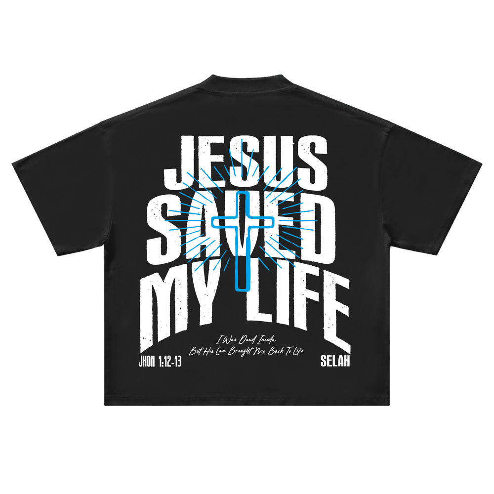 Jesus Saved My Life Black T-Shirt