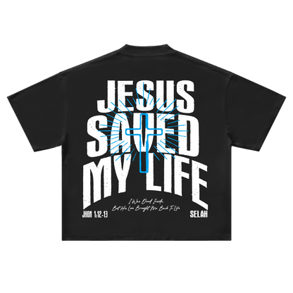 Jesus Saved My Life Black T-Shirt